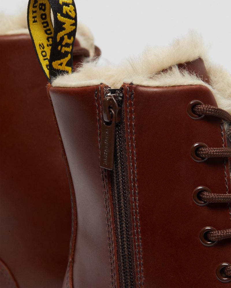 Dr Martens Jadon Faux Fur Gevoerde Platform Laarzen Heren Bruin | NL 258GSO